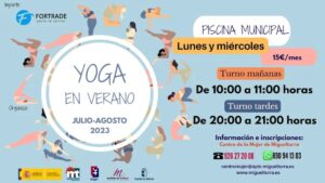 Talleres de yoga verano 2023 en la piscina municipal de Miguelturra  del 3 de julio al 30 de agosto ¡inscripción abierta!