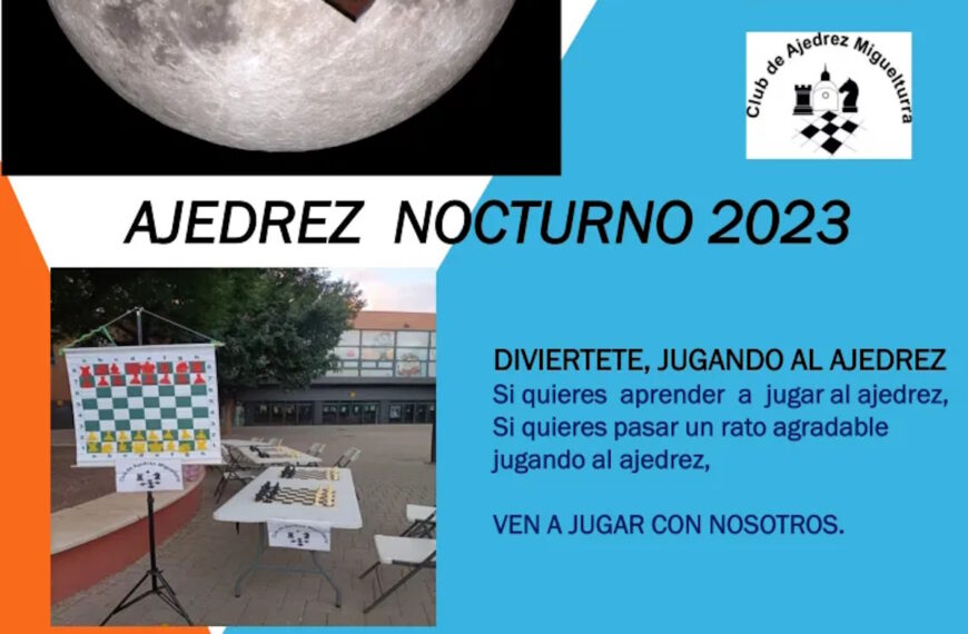 Jornada de ajedrez nocturno el 25 de agosto en el parque Doctor Fleming de Miguelturra entre las 21:00 y 24:00 h