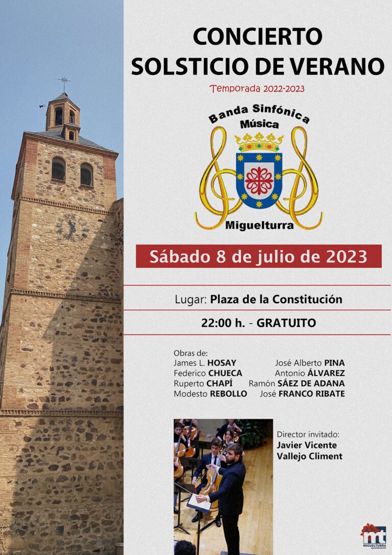 Concierto gratuito Solsticio de Verano este 8 de julio en la Plaza de la Constitución de Miguelturra