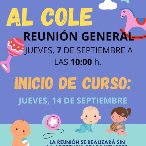 Reunión general previa a inicio del curso en escuela Infantil “Coleta” de Miguelturra el 7 de septiembre a las 10 de la mañaña