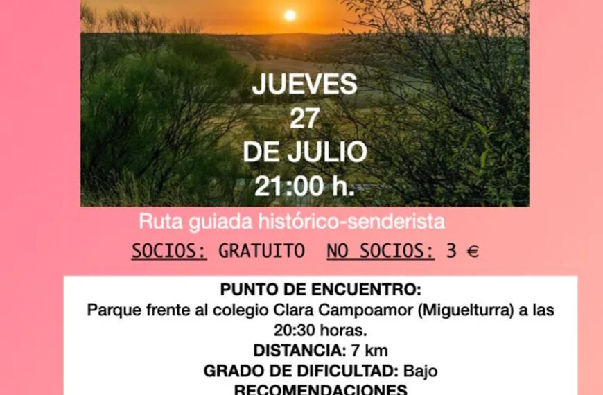 Aún puedes participar en la ruta senderista de «Malastardes» en Miguelturra de este jueves 27 de julio en horario de tarde noche