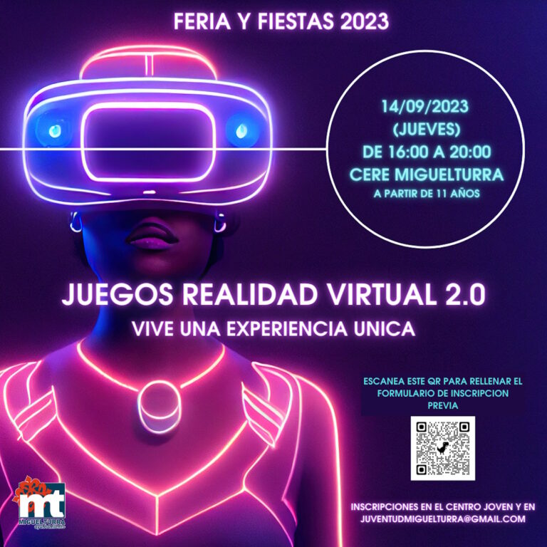 Jornada de juegos de realidad virtual 2.0 el 14 de septiembre para jóvenes de Miguelturra por la Ferias y Fiestas 2023