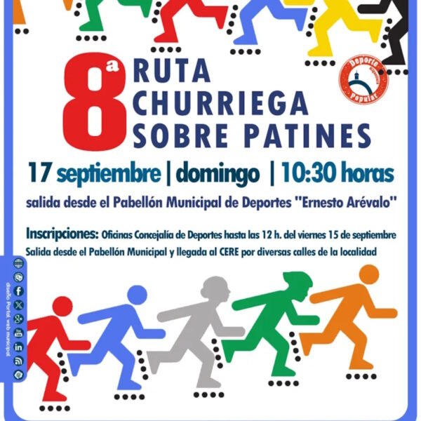 «Ruta churriega sobre patines» el domingo 17 de septiembre a partir de las 10:30 horas en Miguelturra ¡inscripción gratuita!