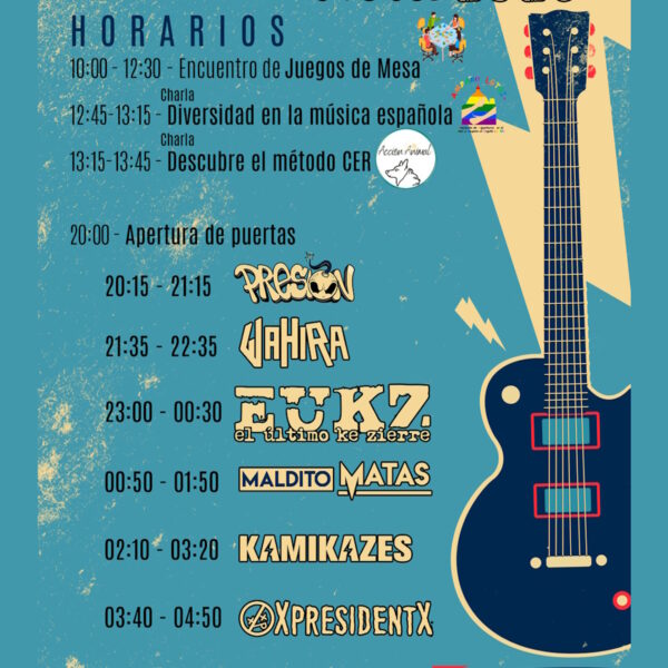 Horarios  y actividades previas al Muxismo Rock 2023 en el Centro Joven de Miguelturra