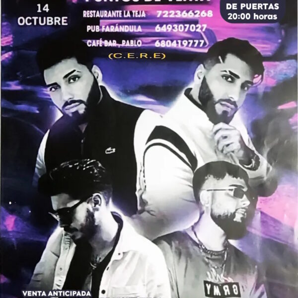 Concierto de Fran y Nico, José Rey y Caleb el 14 de octubre en el CERE de Miguelturra