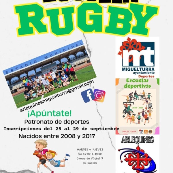 Del 25 al 29 de septiembre abierta la inscripción en la escuela de rugby de Miguelturra ¡no se pierdan esta estupenda oportunidad!
