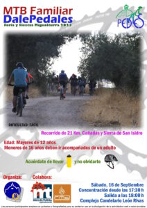 Ruta especial MTB (bicicleta de montaña) familiar DalePedales por la Feria y Fiestas de Miguelturra el 16 de septiembre
