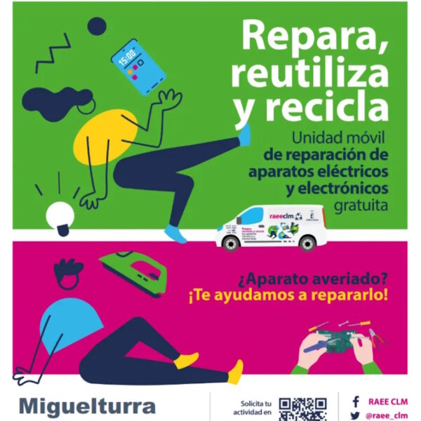 Taller gratuito itinerante «Repara, reutiliza, recicla» del 18 al 29 de septiembre con la furgoneta-taller itinerante en Miguelturra
