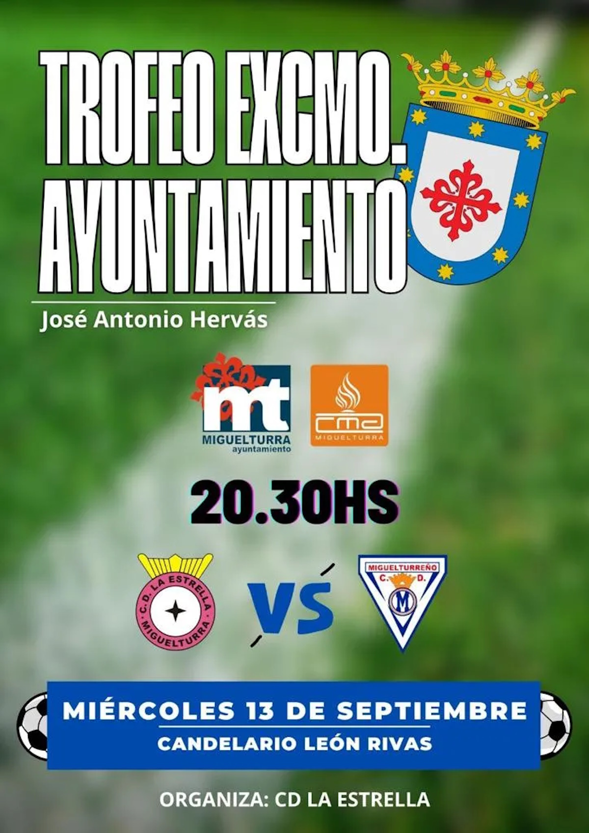 Trofeo Excmo. Ayto. «José Antonio Hervás» el 13 de septiembre en el complejo deportivo Candelario León Rivas de Miguelturra