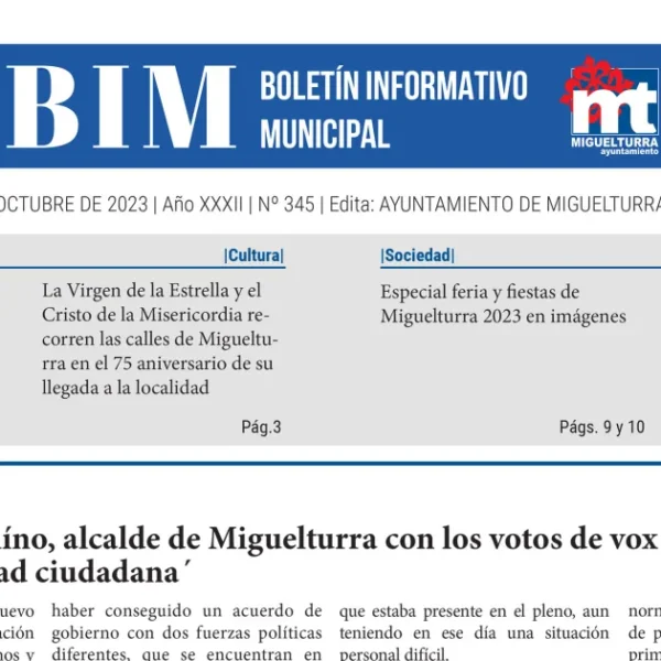 El BIM de octubre destaca la presentación de la nueva corporación municipal
