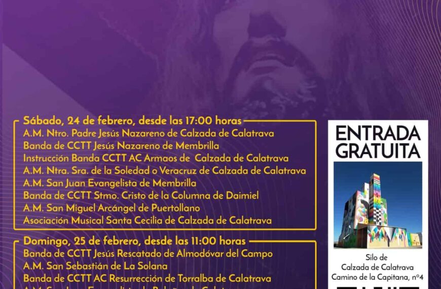 Más de 1.200 músicos de Bandas de Cornetas y Tambores se dan cita este fin de semana en Calzada de Calatrava