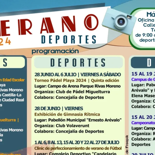Anuncian Programación Deportiva de Verano 2024 en Miguelturra