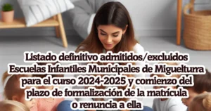 Resultados de Admisión y Procedimientos de Matrícula para Escuelas Infantiles Municipales 2024-2025