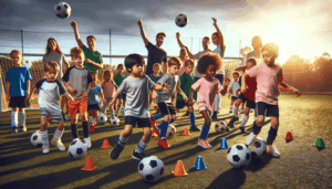 Pequeños churriegos aprenden fútbol en un clínic divertido y educativo para mejorar sus habilidades deportivas