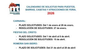 Calendario 2026 para Solicitudes de Instalación en Ferias y Atracciones