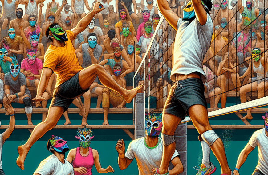 Desafiando la gravedad en el torneo de ‘Voleibol Enmascarado’ del Carnaval de Miguelturra