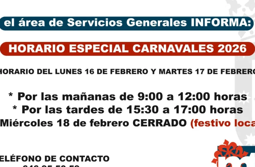 Horario Especial del Cementerio de Miguelturra para el Carnaval 2026