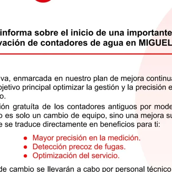 Veolia lanza campaña de renovación gratuita de contadores de agua en Miguelturra