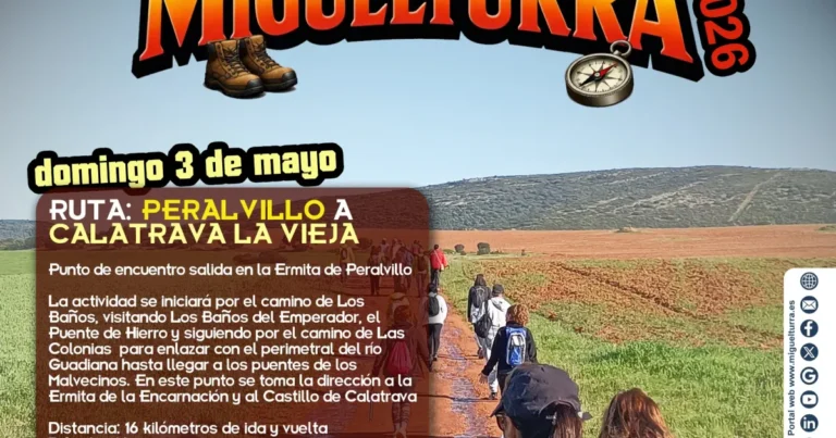 Regístrate para la Ruta Senderista Gratuita de Peralvillo a Calatrava la Vieja el 3 de Mayo de 2026