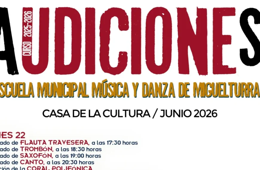 Audiciones Finales y Apertura de Inscripciones en la Escuela Municipal de Música y Danza de Miguelturra