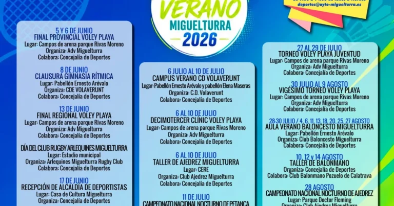 Verano Deportivo 2026 en Miguelturra: Más de 30 Eventos para Todas las Edades