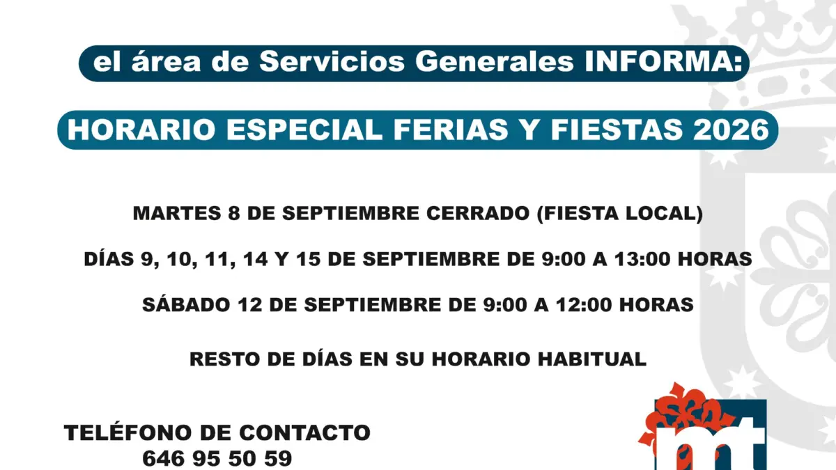 Cartel informativo de las Ferias y Fiestas de Miguelturra 2026