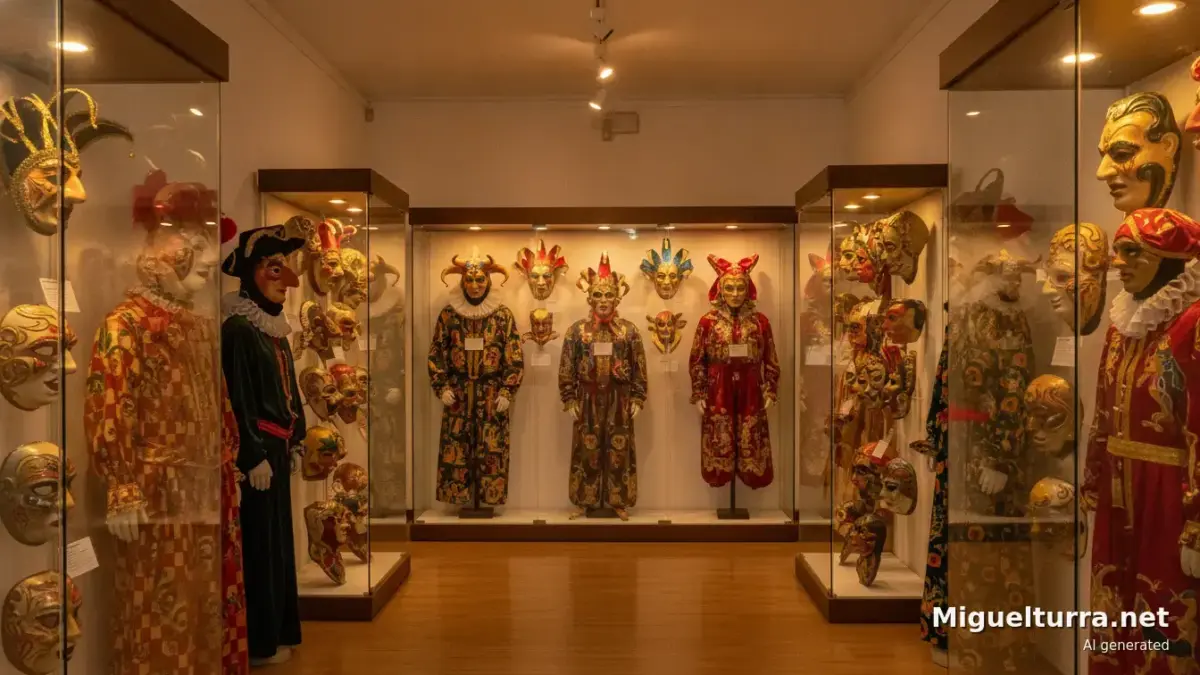 Interior del Museo del Carnaval de Miguelturra, imagen ilustrativa generada con IA