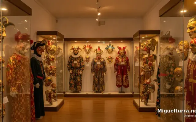 Interior del Museo del Carnaval de Miguelturra, imagen ilustrativa generada con IA