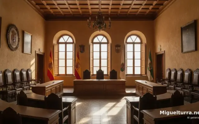 Salón de plenos de un ayuntamiento, imagen ilustrativa generada con IA