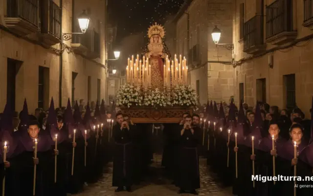 Procesion nocturna de Nuestro Padre Jesus Nazareno en Miguelturra