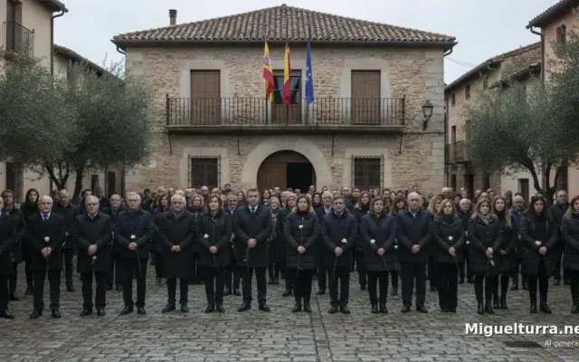 Minuto de silencio ante el Ayuntamiento de Miguelturra en repulsa por un asesinato machista